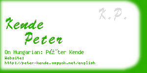 kende peter business card